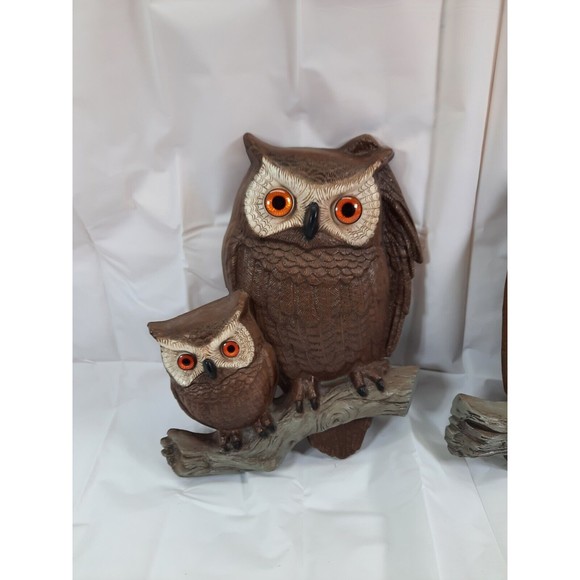 VTG SET TWO 1977 Burwood Owls Limb Plastic Wall Hanging 2070-1 & 2070-2 BOHO - Picture 4 of 6